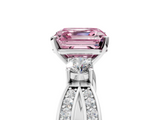 White gold Three-Stone Fancy Pink Asscher  Cut Diamond Twist Band with Prong Setting_21