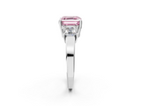 White gold Three-Stone Fancy Pink Asscher  Cut Solitaire Ring with Prong Setting_5