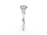 White gold Three-Stone Fancy Pink Asscher  Diamond Ring with Pear Side Stones in Four-Prong Setting_19