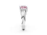 White gold Three Stone Fancy Pink Cushion Cut Cut Channel Set Diamond Ring_38