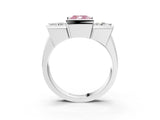 White gold Three Stone Fancy Pink Cushion Cut Cut Channel Set Diamond Ring_39