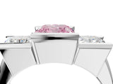 White gold Three Stone Fancy Pink Cushion Cut Cut Channel Set Diamond Ring_40