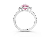 White gold Three-Stone Fancy Pink Cushion Cut Cut Diamond Pavé Band with Prong Setting_42