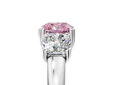 White gold Three-Stone Fancy Pink Cushion Cut Cut Diamond Ring with Channel Set Band and Four-Prong Setting_17