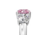 White gold Three-Stone Fancy Pink Cushion Cut Cut Diamond Ring with Channel Set Band and Four-Prong Setting_17