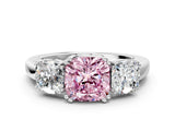 White gold Three-Stone Fancy Pink Cushion Cut Cut Diamond Ring with Channel Set Band and Four-Prong Setting_37
