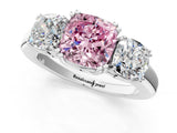White gold Three-Stone Fancy Pink Cushion Cut Cut Diamond Ring with Channel Set Band and Four-Prong Setting_38