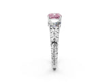 White gold Three-Stone Fancy Pink Cushion Cut Cut Diamond Ring with Channel-Set Band and Prong Setting_2