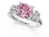 White gold Three-Stone Fancy Pink Cushion Cut Cut Solitaire Ring with Classic Prong Setting_13