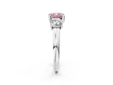 White gold Three-Stone Fancy Pink Cushion Cut Cut Solitaire Ring with Classic Prong Setting_14