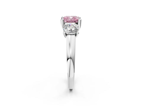 White gold Three-Stone Fancy Pink Cushion Cut Cut Solitaire Ring with Classic Prong Setting_14