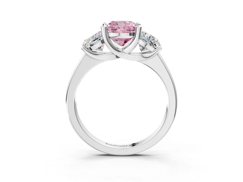White gold Three-Stone Fancy Pink Cushion Cut Cut Solitaire Ring with Classic Prong Setting_15