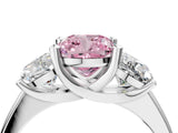 White gold Three-Stone Fancy Pink Cushion Cut Cut Solitaire Ring with Classic Prong Setting_16
