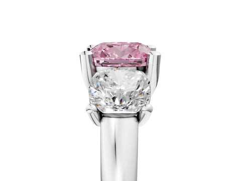 White gold Three-Stone Fancy Pink Cushion Cut Cut Solitaire Ring with Classic Prong Setting_17