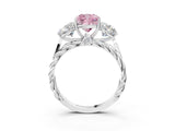 White gold Three-Stone Fancy Pink Cushion Cut Diamond Braided Band Ring with Four-Prong Setting_23
