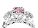 White gold Three-Stone Fancy Pink Cushion Cut Diamond Braided Band Ring with Four-Prong Setting_24