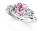 White gold Three-Stone Fancy Pink Cushion Cut Diamond Channel Set Engagement Ring with Prong Setting_25