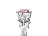 White gold Three-Stone Fancy Pink Cushion Cut Diamond Channel Set Engagement Ring with Prong Setting_29