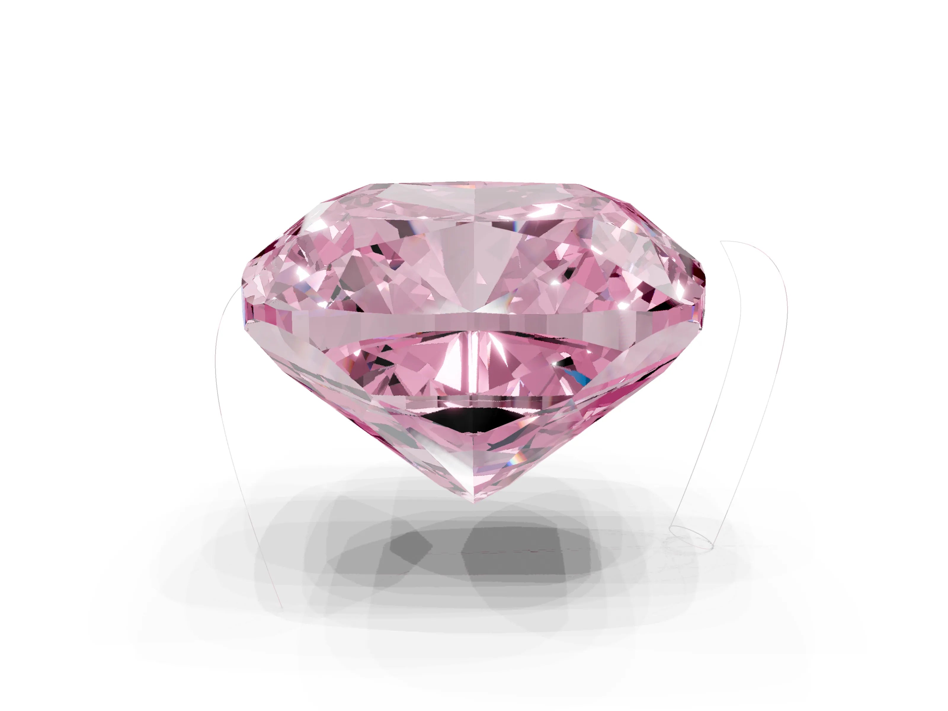 White gold Three-Stone Fancy Pink Cushion Cut Diamond Engagement Ring with Pave Band and Prong Setting_3
