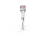White gold Three-Stone Fancy Pink Cushion Cut Diamond Engagement Ring with Prong Setting_17