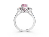 White gold Three-Stone Fancy Pink Cushion  Cut Diamond Pavé Band with Four-Prong Setting_31