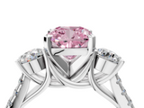 White gold Three-Stone Fancy Pink Cushion  Cut Diamond Pavé Band with Four-Prong Setting_32
