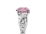 White gold Three-Stone Fancy Pink Cushion  Cut Diamond Pavé Band with Four-Prong Setting_33
