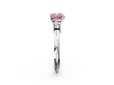 White gold Three-Stone Fancy Pink Cushion  Cut Diamond Solitaire with Prong Setting and Classic Band_62