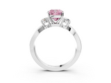 White gold Three-Stone Fancy Pink Cushion  Cut Diamond Twist Band with Prong Setting_54