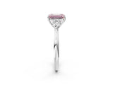 White gold Three-Stone Fancy Pink Emerald Cut Brilliant Diamond Solitaire Ring with Tapered Band and Four-Prong Setting_51