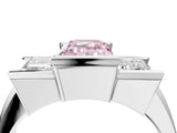 White gold Three Stone Fancy Pink Emerald Cut Cut Channel Set Diamond Ring_28