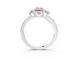 White gold Three-Stone Fancy Pink Emerald Cut Cut Diamond Pavé Band with Prong Setting_30