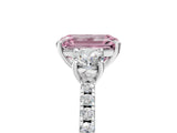 White gold Three-Stone Fancy Pink Emerald Cut Cut Diamond Pavé Band with Prong Setting_38