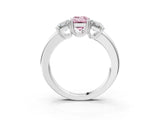 White gold Three-Stone Fancy Pink Emerald Cut Cut Diamond Ring with Channel Set Band and Four-Prong Setting_15