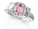 White gold Three-Stone Fancy Pink Emerald Cut Cut Diamond Ring with Channel Set Band and Four-Prong Setting_37