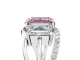 White gold Three-Stone Fancy Pink Emerald Cut Cut Diamond Split Shank Prong Set Ring_17