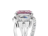 White gold Three-Stone Fancy Pink Emerald Cut Cut Diamond Split Shank Prong Set Ring_29