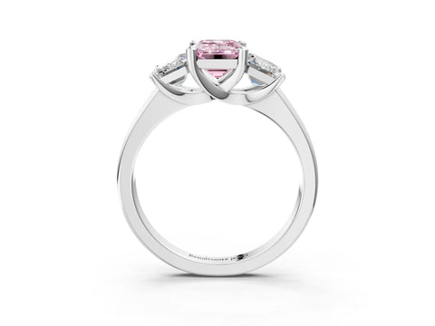 White gold Three-Stone Fancy Pink Emerald Cut Cut Solitaire Ring with Classic Prong Setting_15