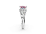 White gold Three-Stone Fancy Pink Emerald Cut Diamond Engagement Ring with Pave Band and Prong Setting_32