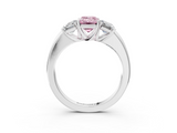 White gold Three-Stone Fancy Pink Emerald  Cut Diamond Ring with Channel-Set Band and Four-Prong Setting_71
