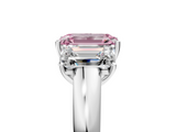 White gold Three-Stone Fancy Pink Emerald  Cut Diamond Ring with Channel-Set Band and Four-Prong Setting_73