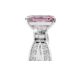 White gold Three-Stone Fancy Pink Emerald  Cut Diamond Twist Band with Prong Setting_55