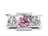 White gold Three Stone Fancy Pink Heart Cut Cut Channel Set Diamond Ring_36