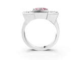 White gold Three Stone Fancy Pink Heart Cut Cut Channel Set Diamond Ring_39