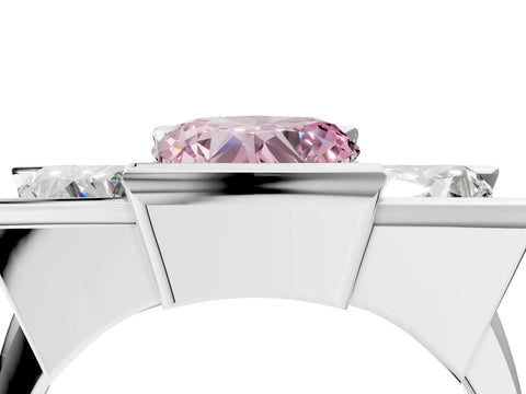 White gold Three Stone Fancy Pink Heart Cut Cut Channel Set Diamond Ring_40