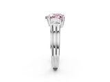 White gold Three-Stone Fancy Pink Heart Cut Cut Classic Band Prong Setting Ring_2