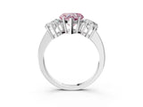 White gold Three-Stone Fancy Pink Heart Cut Cut Diamond Engagement Ring with Flat Band and Four-Prong Setting_15