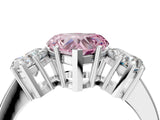 White gold Three-Stone Fancy Pink Heart Cut Cut Diamond Engagement Ring with Flat Band and Four-Prong Setting_16