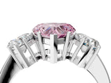 White gold Three-Stone Fancy Pink Heart Cut Cut Diamond Engagement Ring with Flat Band and Four-Prong Setting_16
