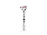 White gold Three-Stone Fancy Pink Heart Cut Cut Diamond Pavé Band with Prong Setting_53